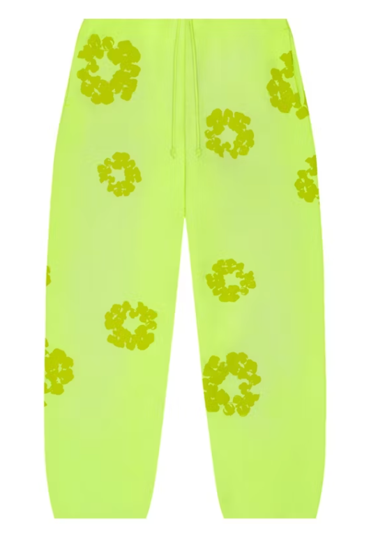 Denim Tears Mono Cotton Wreath Sweatpants Neon Green